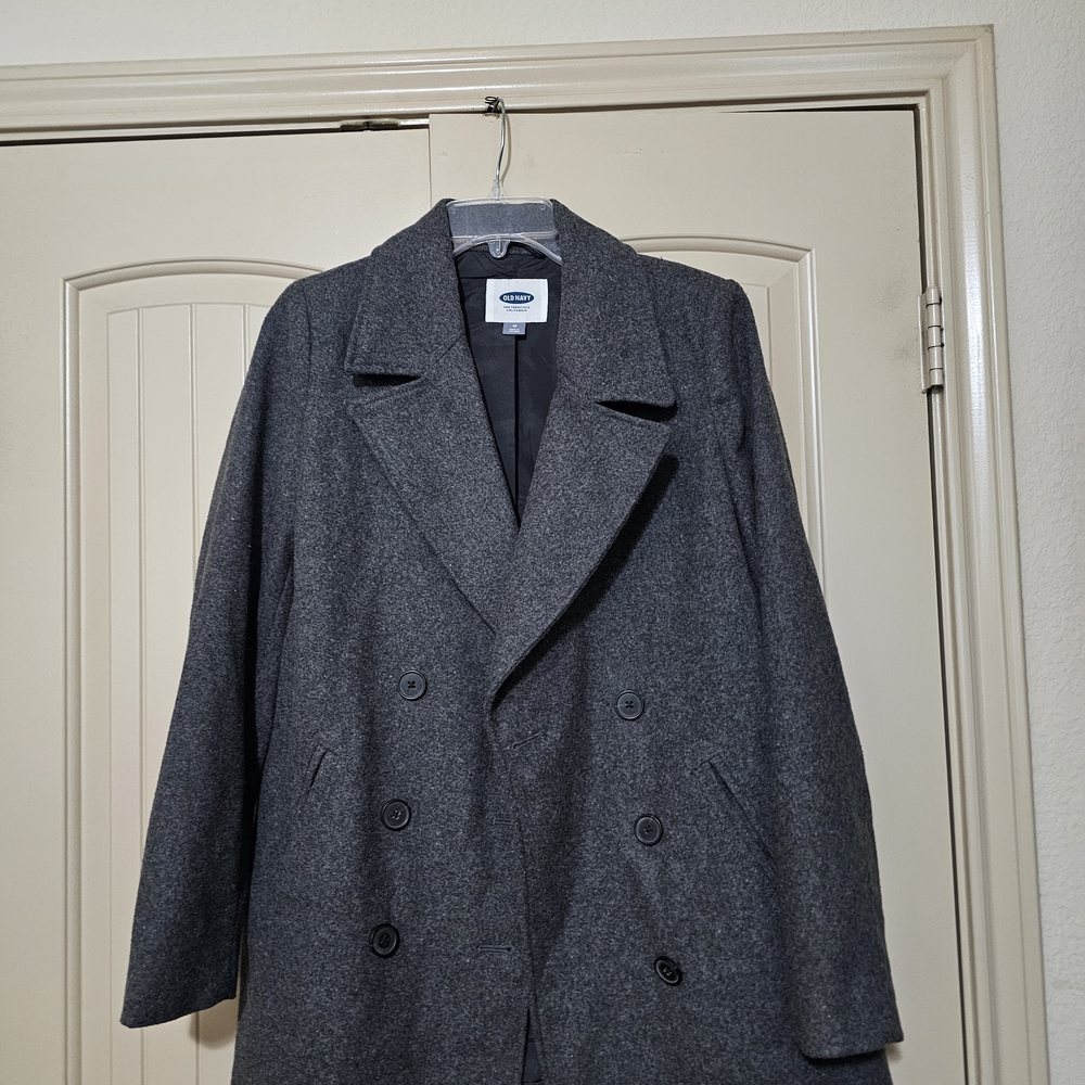Women's Old Navy Charcoal Double-Breasted Pea Coat